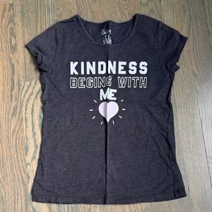 City Streets Black Tee with White and Pink Print